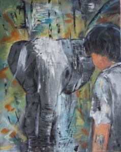 Voir le détail de cette oeuvre: L'éléphant et l'enfant